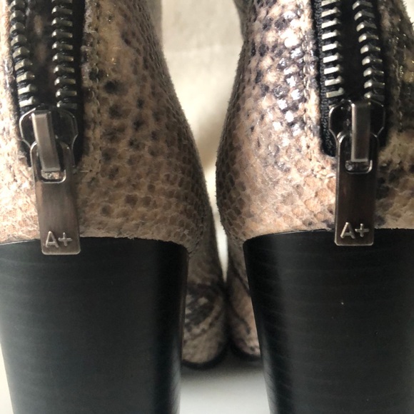 A+ tall snakeskin heeled booties - Picture 4 of 5